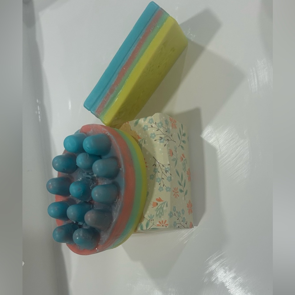 Goat milk soap helps give shine and softness 100% natural rainbow color